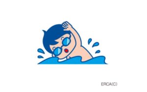 湿度の高い環境で呼吸しやすい水泳が運動誘発喘息に向いていることを説明するイメージ